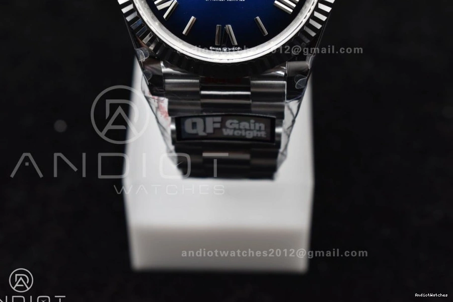 Dial V4 724 Weight) Edition SS QF Practical Blue (Gain A2836 DayDate 904L Bracelet Black Best Steel on 40 President 0419